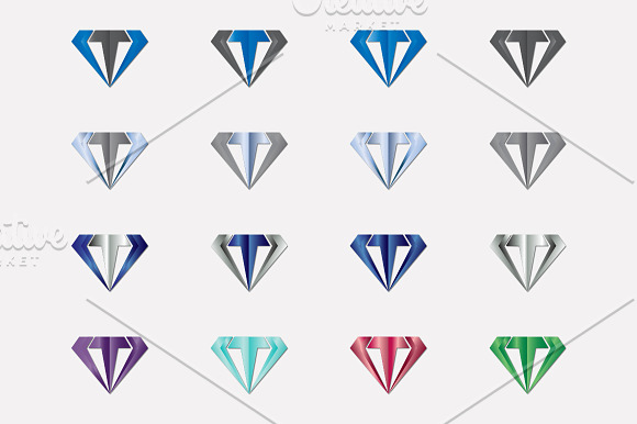 VT or T diamond logo + (16  colors) in Logo Templates - product preview 5