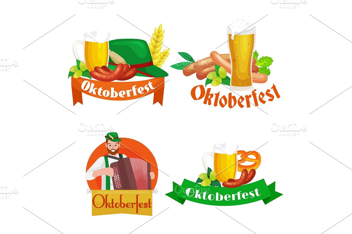 germany beer festival oktoberfest, bavarian  in glass mug, traditional party celebration, vector illustration in Illustrations - product preview 8