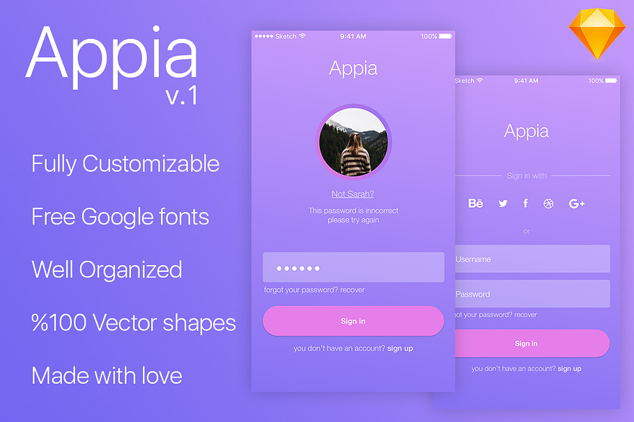 Appia Login-Registration UI in Graphics - product preview 8