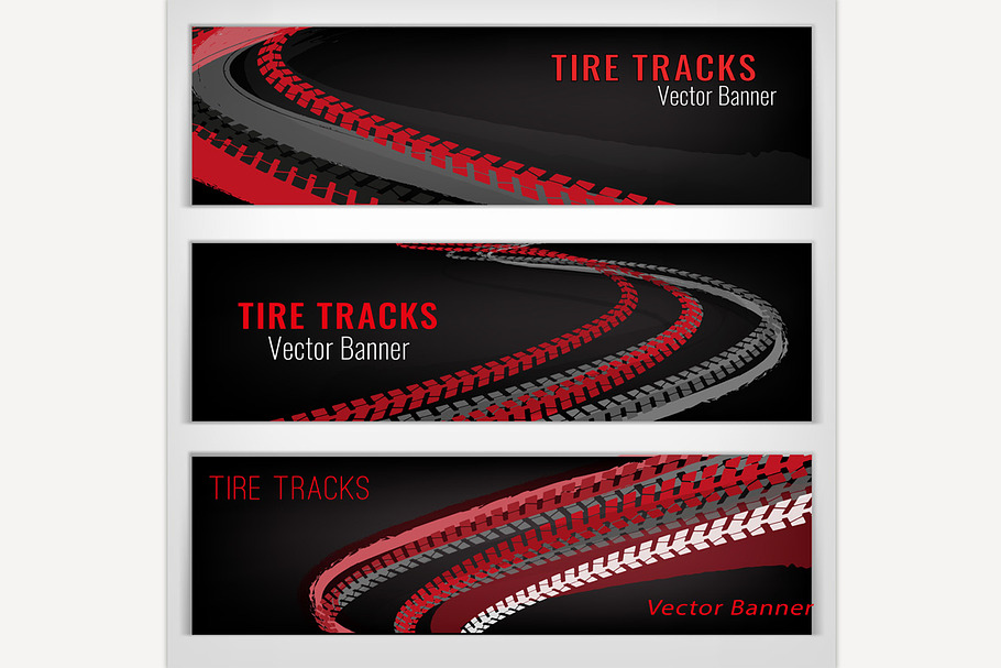 Tire Track Banners in Illustrations - product preview 8