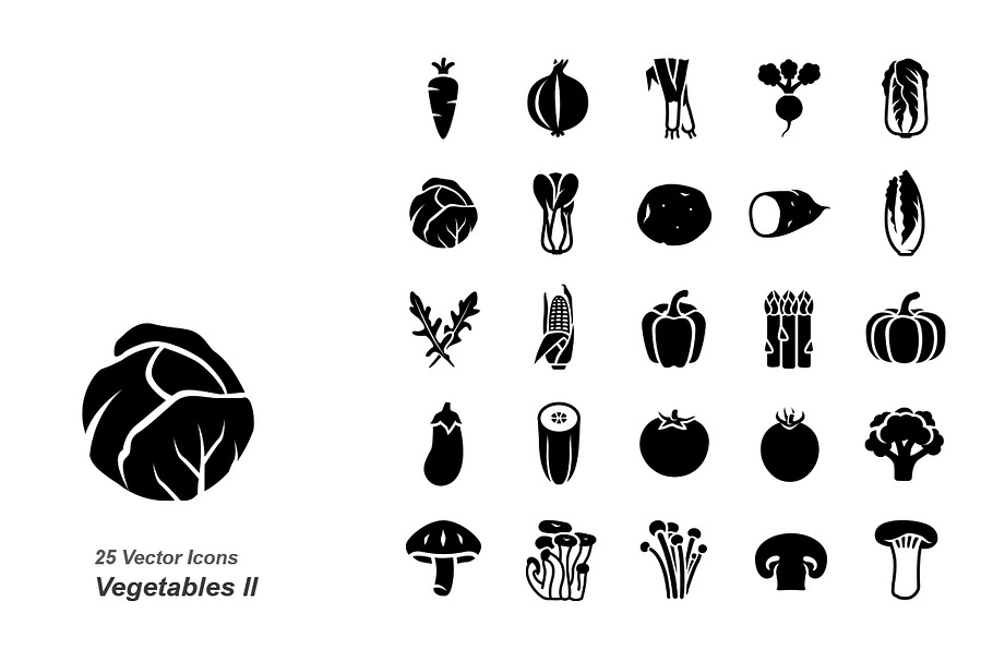 Vegetables II vector icons