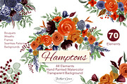 Watercolor Flowers - Hamptons