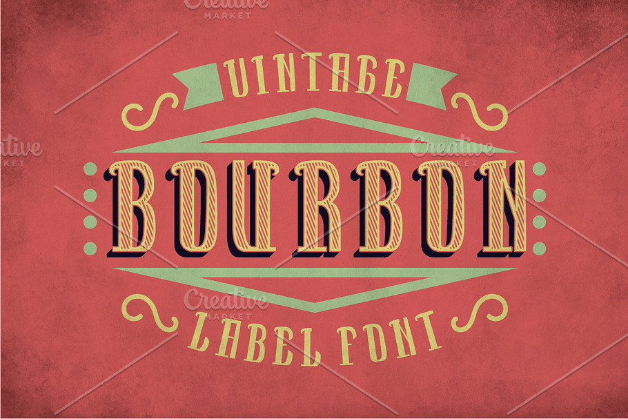 Bourbon Vintage Label Typeface in Display Fonts - product preview 8