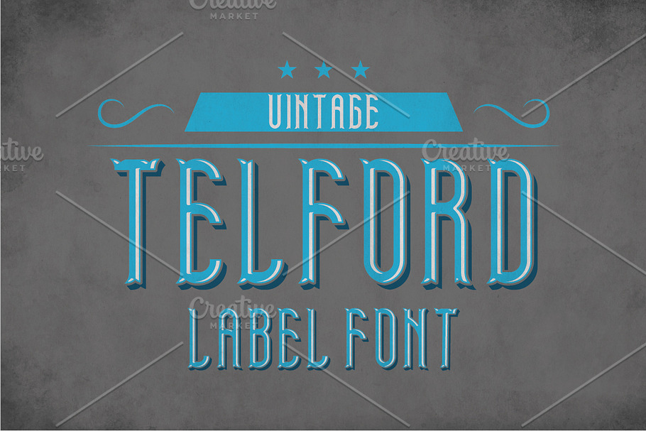 Telford Vintage Label Typeface in Display Fonts - product preview 8