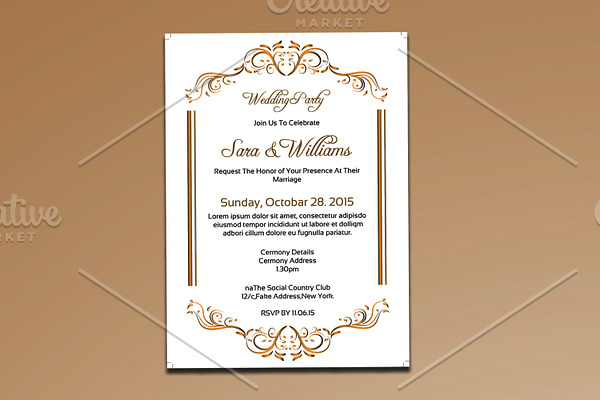 Wedding Party Invitation Card