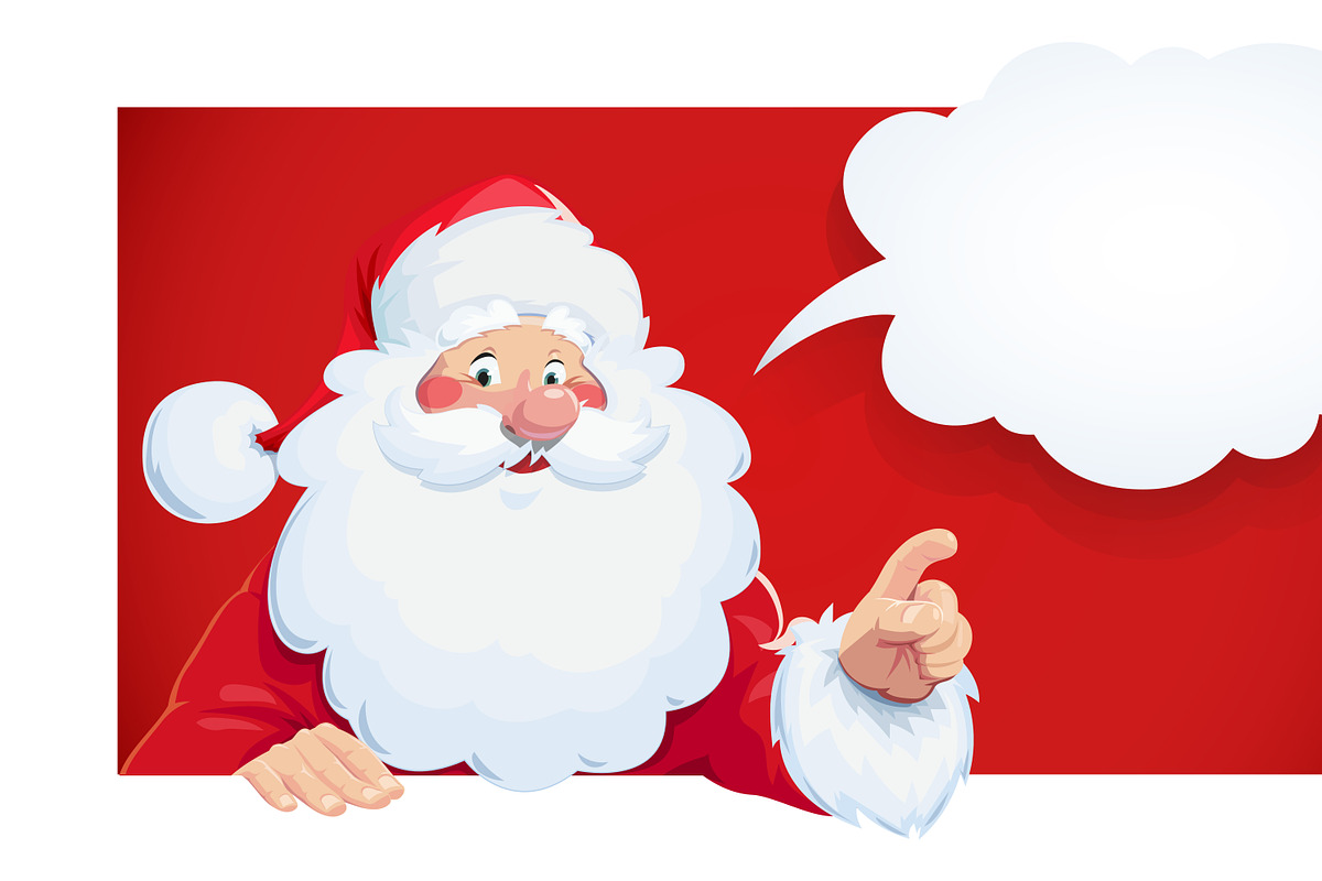 Santa Claus with speech bubble. in Illustrations - product preview 8