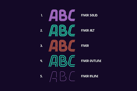 Fiver 5 fonts family in Display Fonts - product preview 1