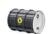 Black metal barrel for oil.
