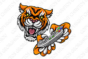 Tiger Gamer Player Mascot