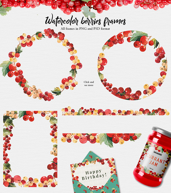 Watercolor currant in Graphics - product preview 5