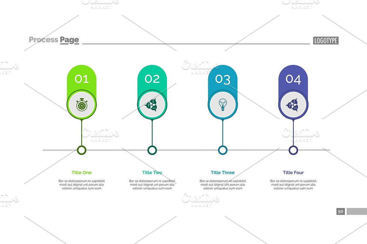 Four Options On Timeline Slide Template in Textures - product preview 8