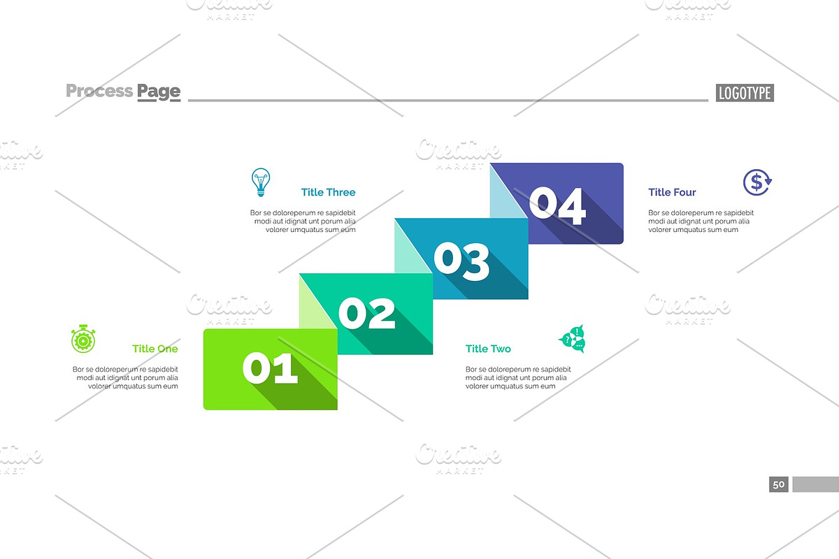 Stages Of Business Process Slide Template in Textures - product preview 8