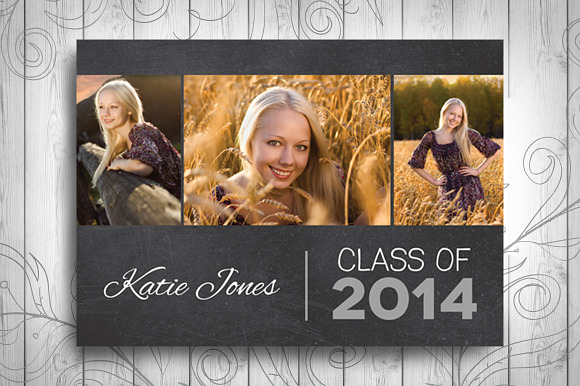Graduation Invitation - Chalkboard in Postcard Templates - product preview 1