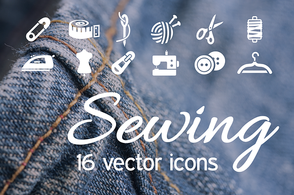 SEWING - vector icons in Safety Icons - product preview 1