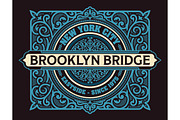 Vintage New York Brooklyn label, vector