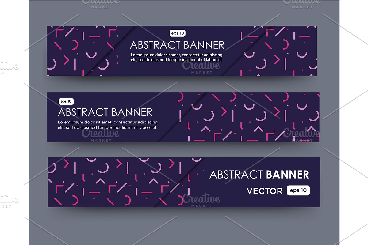 line pattern banner design in Illustrations - product preview 8
