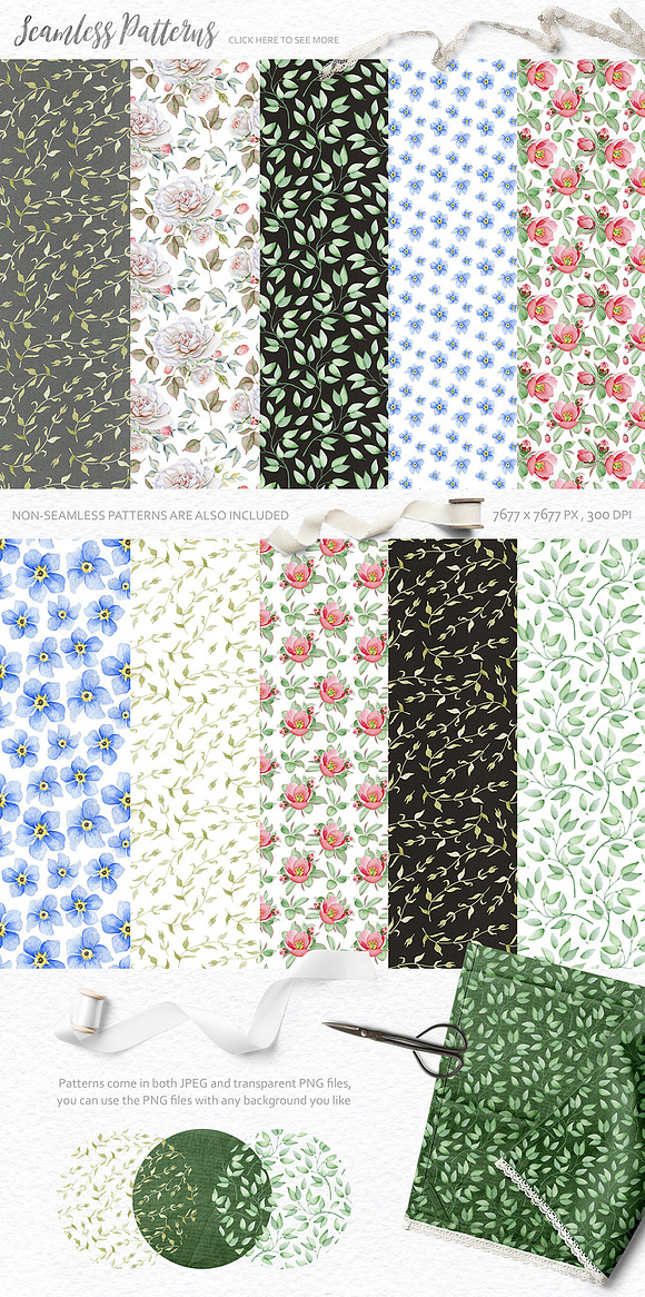 15% OFF Watercolor Floral Collection in Illustrations - product preview 8