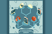 E-education concept icons