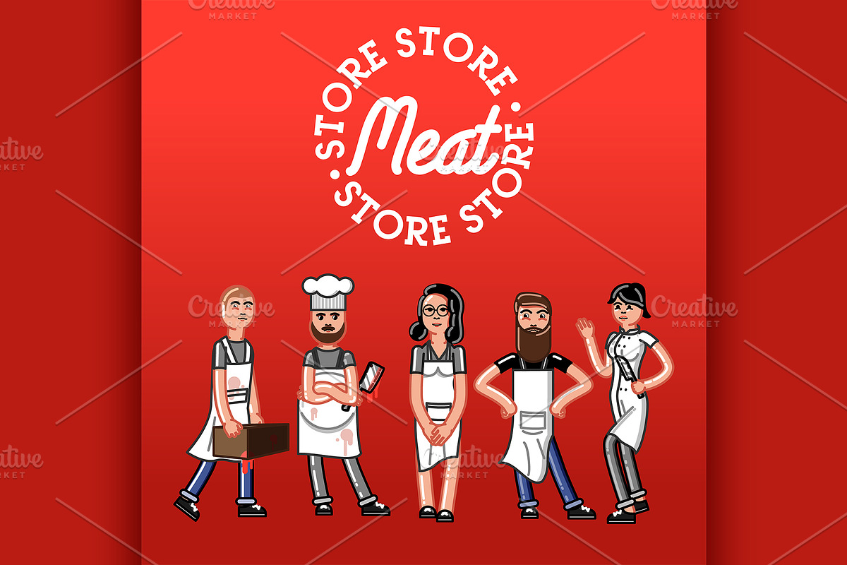 Meat store concept in Illustrations - product preview 8