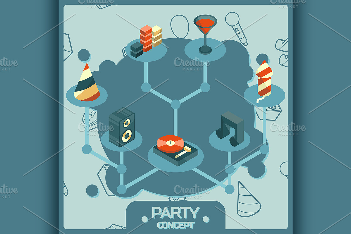 Party color icons set in Illustrations - product preview 8