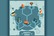 Party color icons set