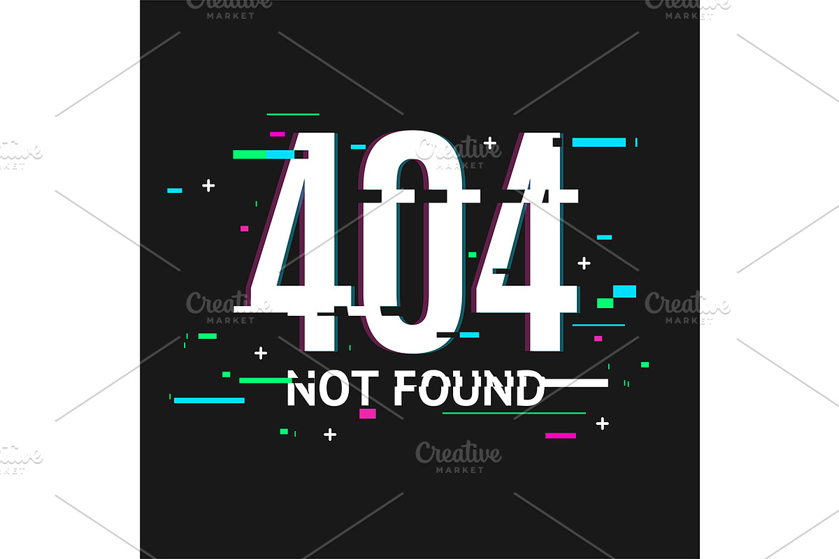 404 Not Found Concept Glitch in Illustrations - product preview 8