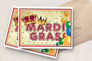 Carnival vector poster. Mardi gras.