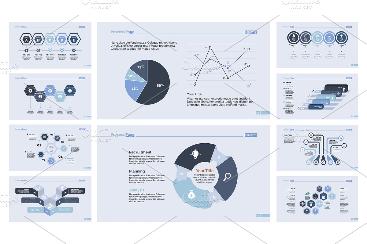 Ten Finance Slide Templates Set in Illustrations - product preview 8