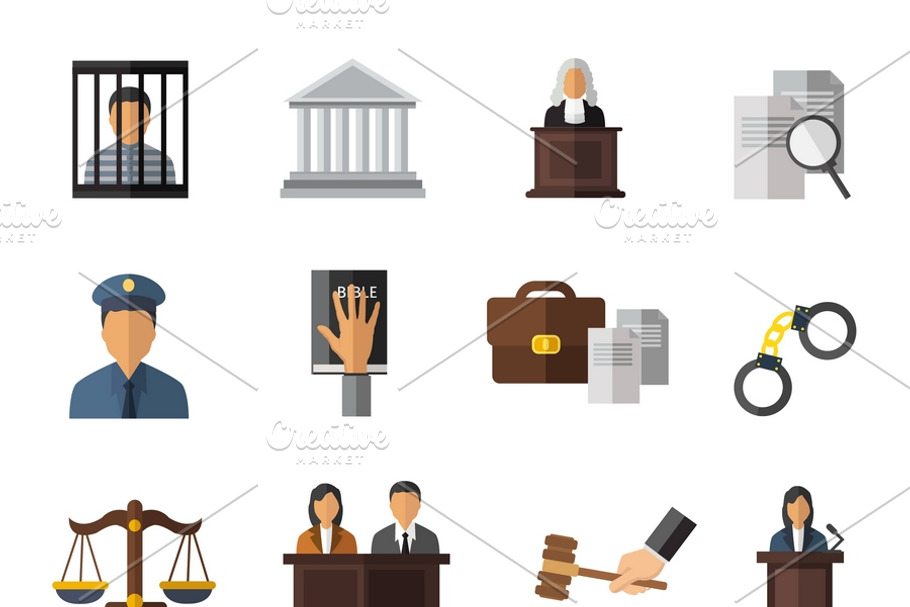 Judicial System Icon Set  in Graphics - product preview 8
