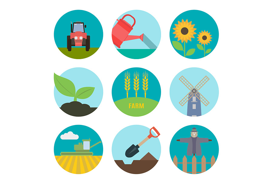 Farm flat icons in Objects - product preview 8