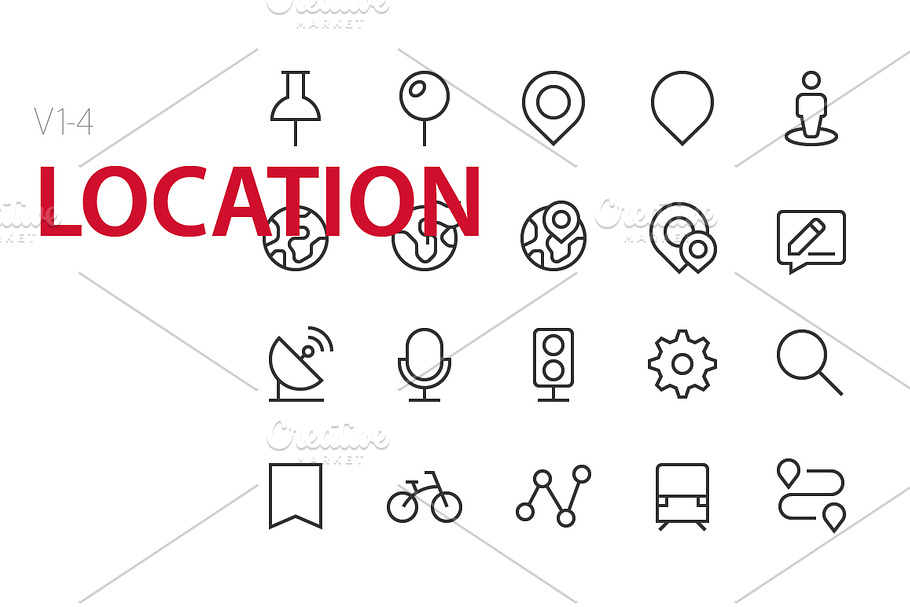 80 Location UI icons in Graphics - product preview 8