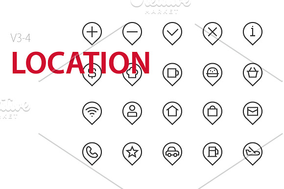 80 Location UI icons in Graphics - product preview 2