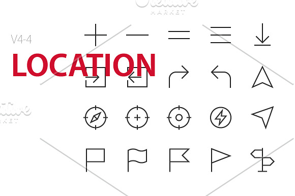 80 Location UI icons in Graphics - product preview 3