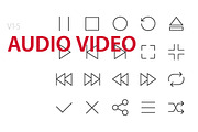 100 Audio Video UI icons