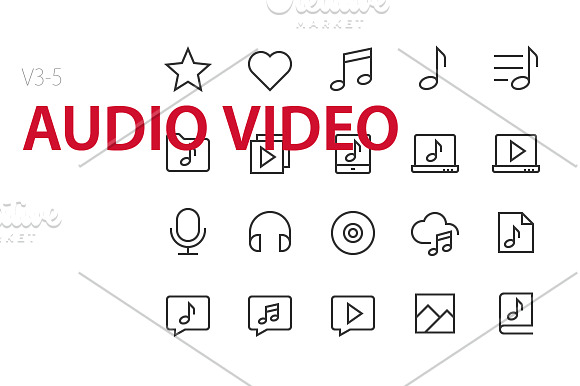 100 Audio Video UI icons in UI Icons - product preview 2