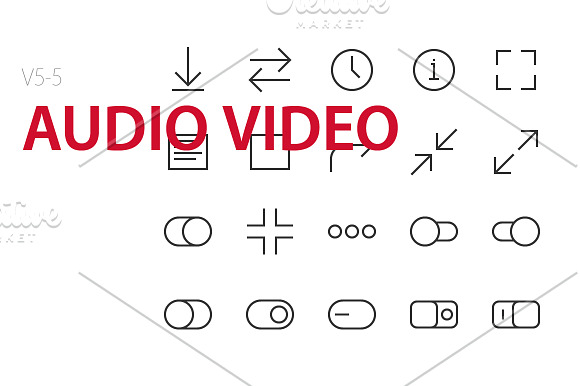 100 Audio Video UI icons in UI Icons - product preview 4