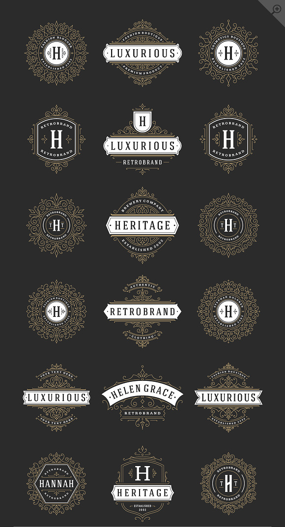 50 ornaments logos & monograms in Logo Templates - product preview 10