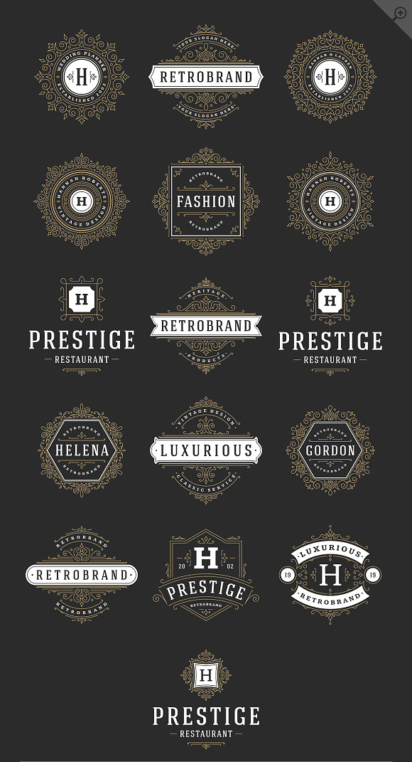 50 ornaments logos & monograms in Logo Templates - product preview 11
