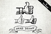 Thumbs up hand drawn icons