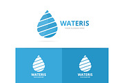 Vector of water drop logo combination. Oil and droplet symbol or icon. Unique aqua and liquid logotype design template.