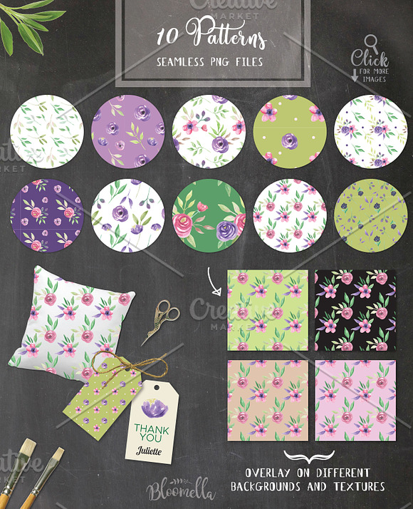 Flower Watercolour Floral Clipart in Illustrations - product preview 4