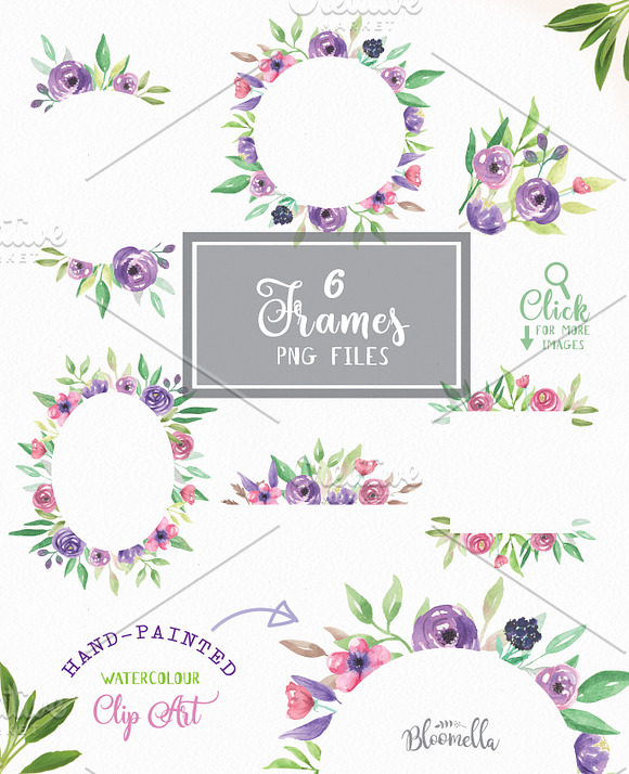 Flower Watercolour Floral Clipart in Illustrations - product preview 5