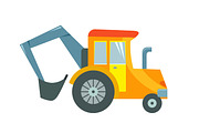 Vector illustration of a toy tractor on a white background