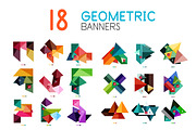 Set of abstract geometric shapes and icons