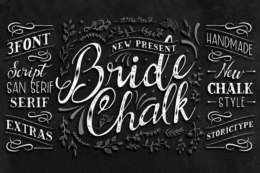 BrideChalk Typeface in Chalkboard Fonts - product preview 8