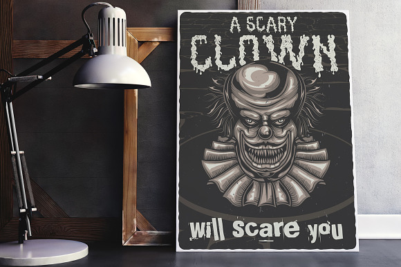 Scary Clown t-shirts and posters in Illustrations - product preview 2