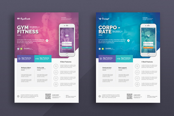 Mobile App Flyer Templates in Flyer Templates - product preview 1
