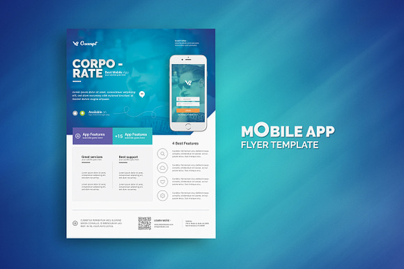 Mobile App Flyer Templates in Flyer Templates - product preview 2