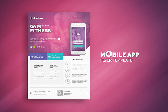 Mobile App Flyer Templates in Flyer Templates - product preview 3