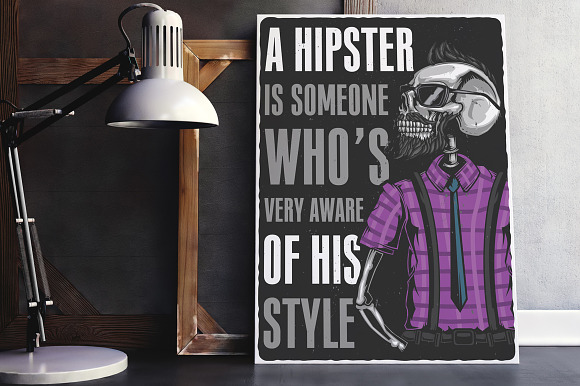 Hipster t-shirts and posters in Illustrations - product preview 1